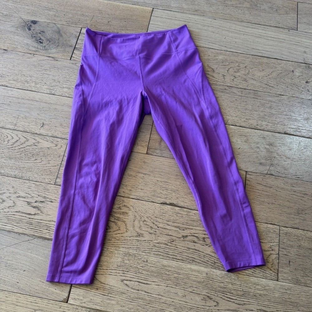 Girlfriend Collective Purple High Rise Capri Leggings Activewear Womens (1165)
